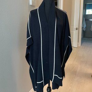Navy & White Wool Wrap